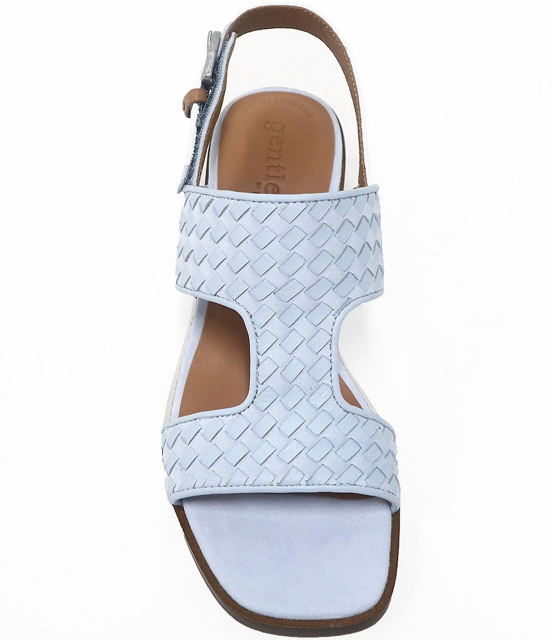 Gentle Souls Manda Woven Leather Block Heel Sandals