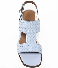 Gentle Souls Manda Woven Leather Block Heel Sandals
