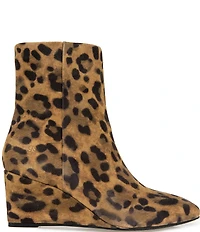 Gentle Souls Nash Leopard Print Suede Wedge Booties