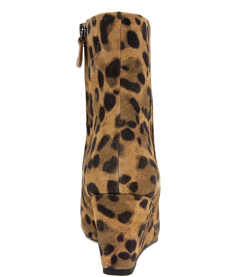 Gentle Souls Nash Leopard Print Suede Wedge Booties