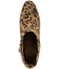 Gentle Souls Nash Leopard Print Suede Wedge Booties