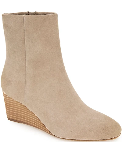Gentle Souls Nash Suede Stack Wedge Booties