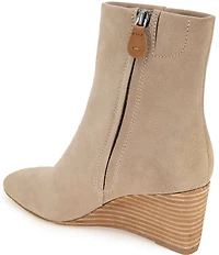 Gentle Souls Nash Suede Stack Wedge Booties