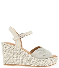 Gentle Souls Nola Metallic Fabric Espadrille Wedge Platform Sandals