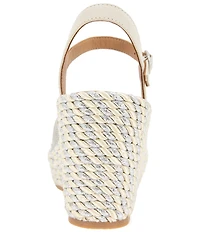 Gentle Souls Nola Metallic Fabric Espadrille Wedge Platform Sandals