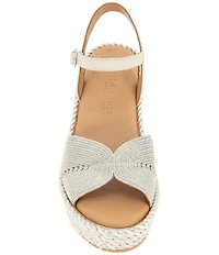 Gentle Souls Nola Metallic Fabric Espadrille Wedge Platform Sandals
