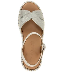 Gentle Souls Nola Metallic Fabric Espadrille Wedge Platform Sandals