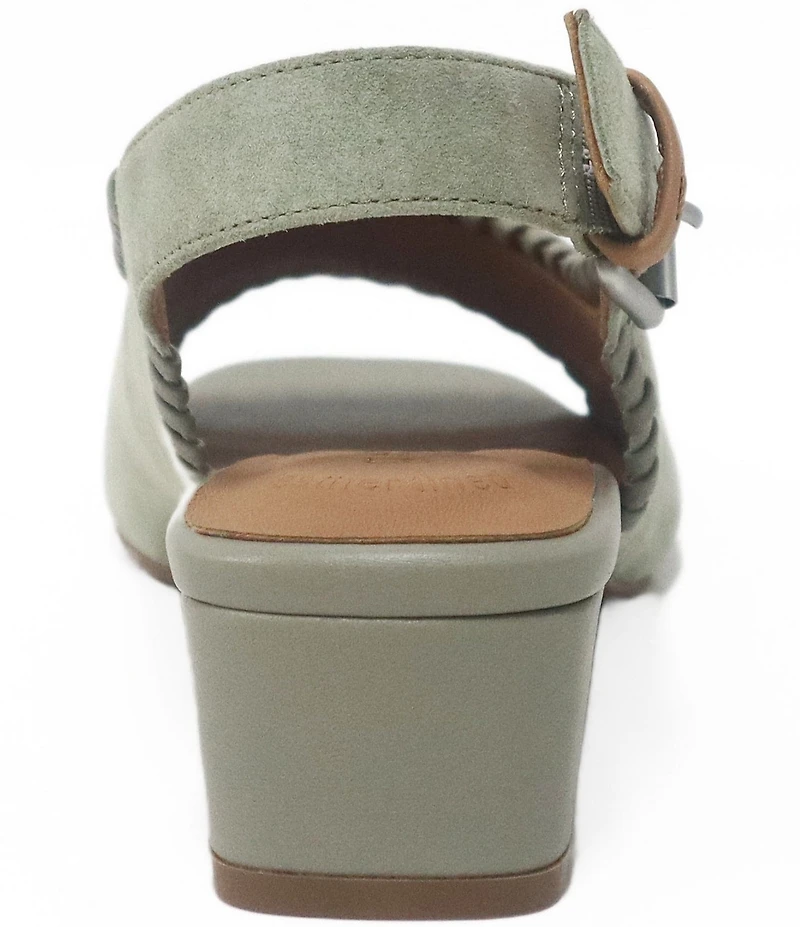 Gentle Souls Samarra Suede Whipstitched Slingback Sandals