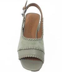 Gentle Souls Samarra Suede Whipstitched Slingback Sandals