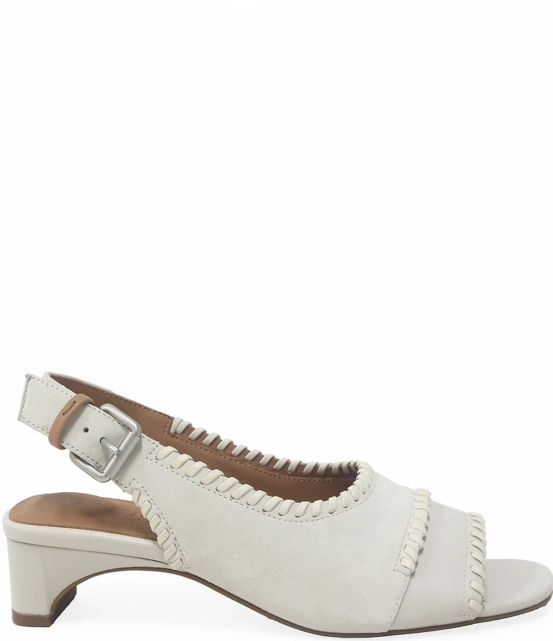 Gentle Souls Samarra Suede Whipstitched Slingback Sandals