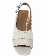 Gentle Souls Samarra Suede Whipstitched Slingback Sandals