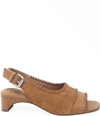 Gentle Souls Samarra Suede Whipstitched Slingback Sandals