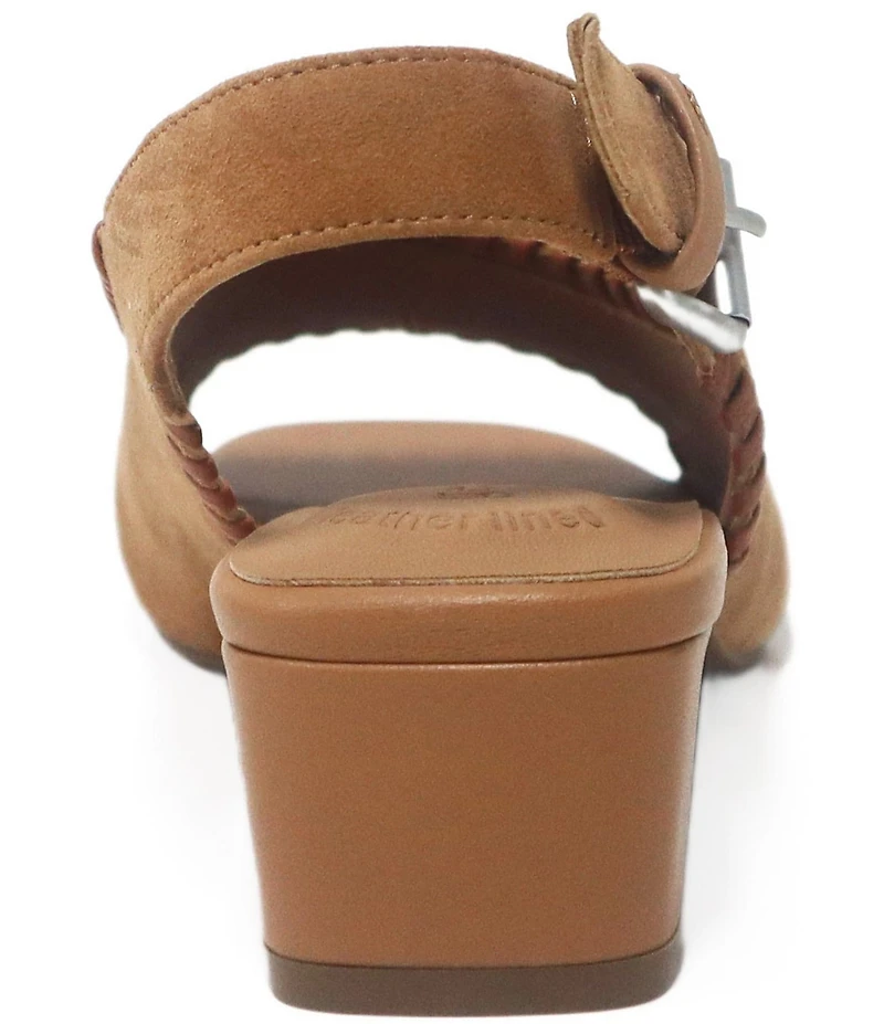 Gentle Souls Samarra Suede Whipstitched Slingback Sandals