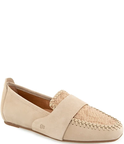 Gentle Souls Sandra Snake Print Whipstitched Loafers