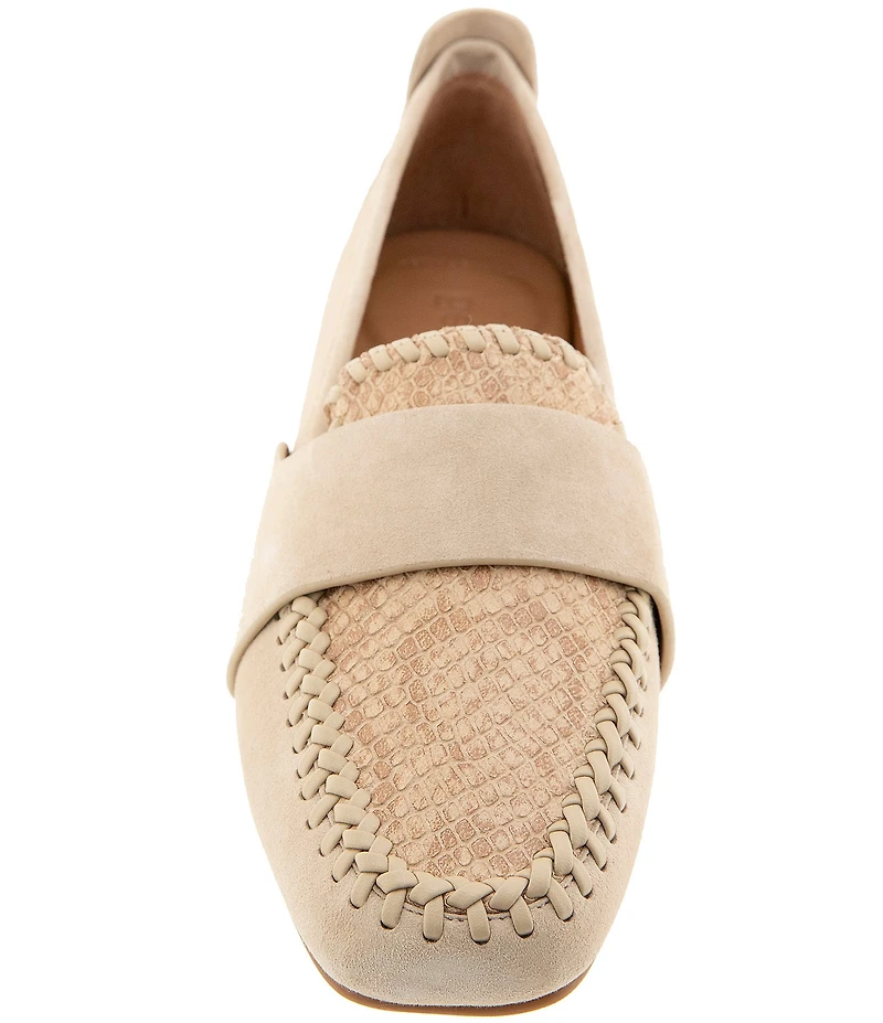 Gentle Souls Sandra Snake Print Whipstitched Loafers
