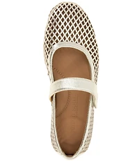 Gentle Souls Sienna Perforated Metallic Leather Mary Jane Espadrille Flats