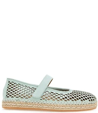 Gentle Souls Sienna Perforated Nubuck Suede Mary Jane Espadrille Flats