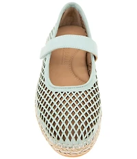 Gentle Souls Sienna Perforated Nubuck Suede Mary Jane Espadrille Flats