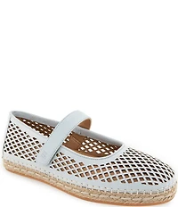 Gentle Souls Sienna Perforated Nubuck Suede Mary Jane Espadrille Flats