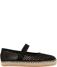 Gentle Souls Sienna Perforated Nubuck Suede Mary Jane Espadrille Flats
