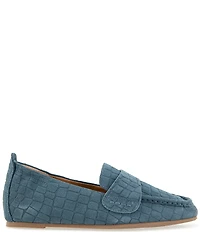 Gentle Souls Sophie Crocodile Embossed Suede Loafers