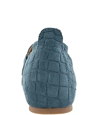 Gentle Souls Sophie Crocodile Embossed Suede Loafers