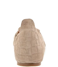 Gentle Souls Sophie Crocodile Embossed Suede Loafers