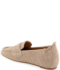 Gentle Souls Sophie Crocodile Embossed Suede Loafers