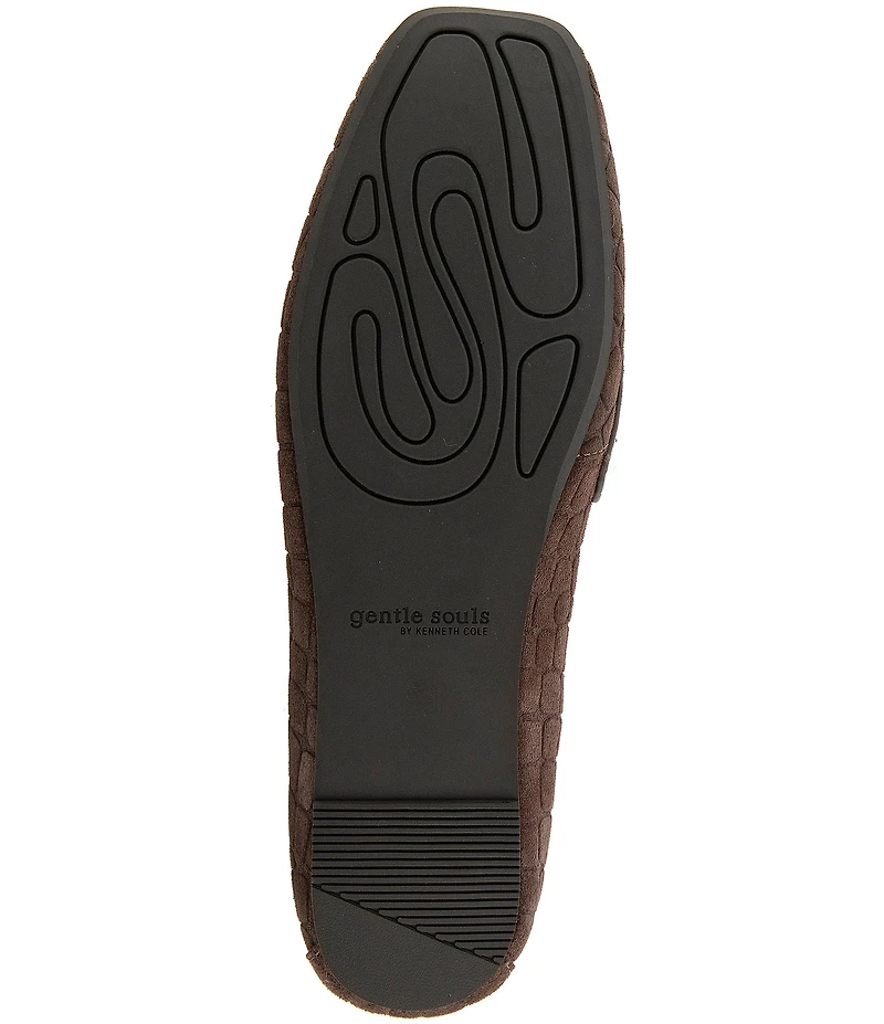 Gentle Souls Sophie Crocodile Embossed Suede Loafers