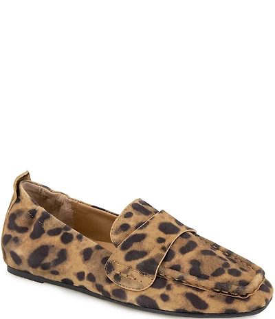 Gentle Souls Sophie Leopard Print Suede Loafers