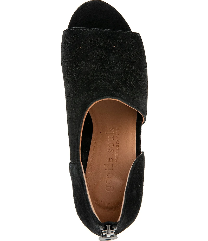 Gentle Souls Talerie Perforated Suede Shootie Sandals
