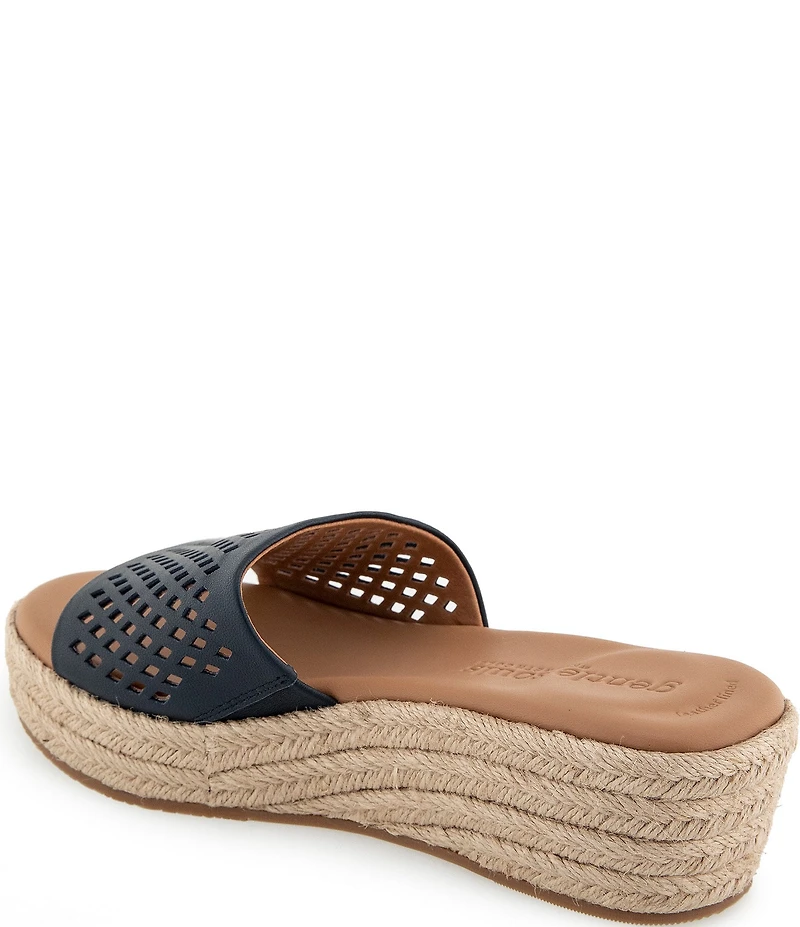 Gentle Souls Vandy Perforated Leather Espadrille Slide Sandals