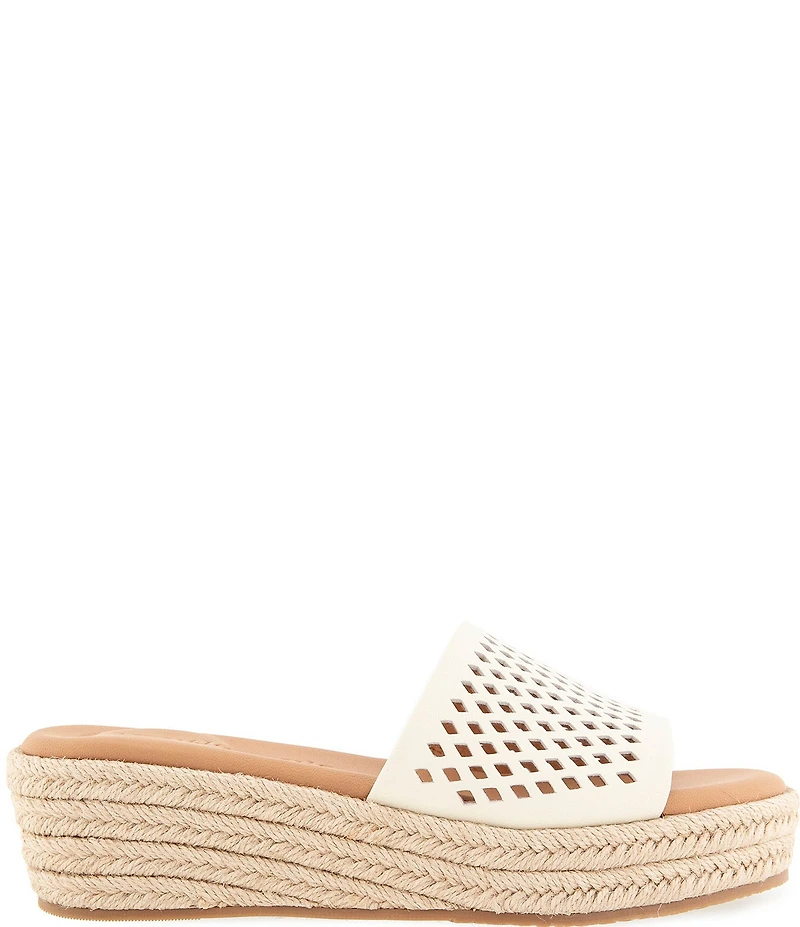 Gentle Souls Vandy Perforated Leather Espadrille Slide Sandals