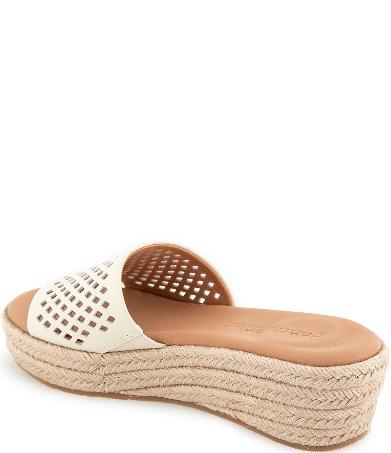 Gentle Souls Vandy Perforated Leather Espadrille Slide Sandals