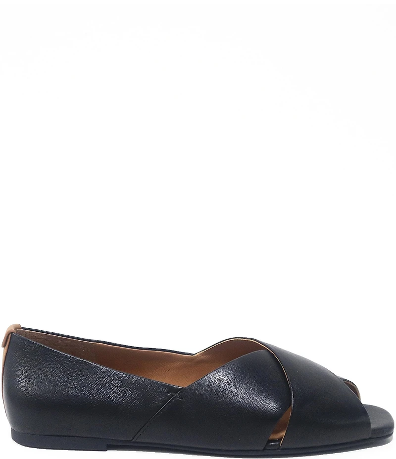 Gentle Souls Whoebe Leather Peep Toe Flats