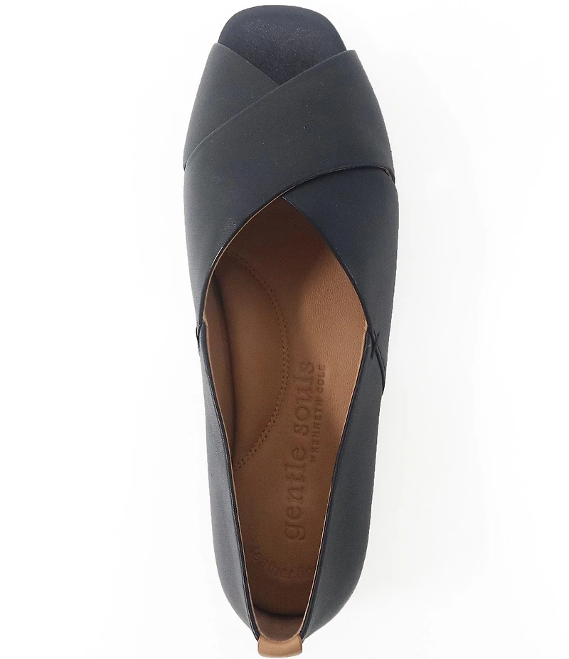Gentle Souls Whoebe Leather Peep Toe Flats