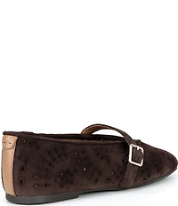 Gentle Souls Wini Laser Cut Out Suede Mary Jane Flats