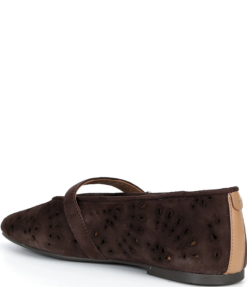 Gentle Souls Wini Laser Cut Out Suede Mary Jane Flats