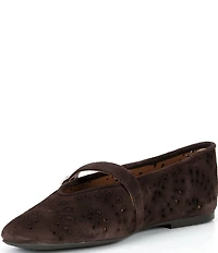 Gentle Souls Wini Laser Cut Out Suede Mary Jane Flats