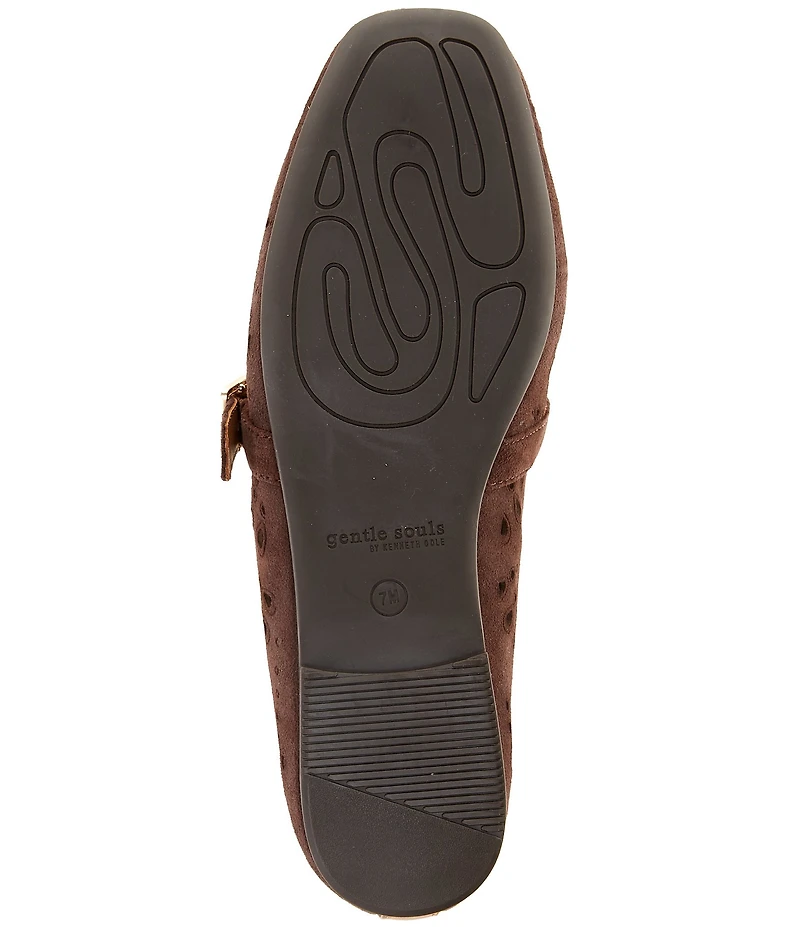 Gentle Souls Wini Laser Cut Out Suede Mary Jane Flats