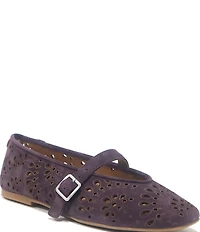 Gentle Souls Wini Laser Cut Out Suede Mary Jane Flats