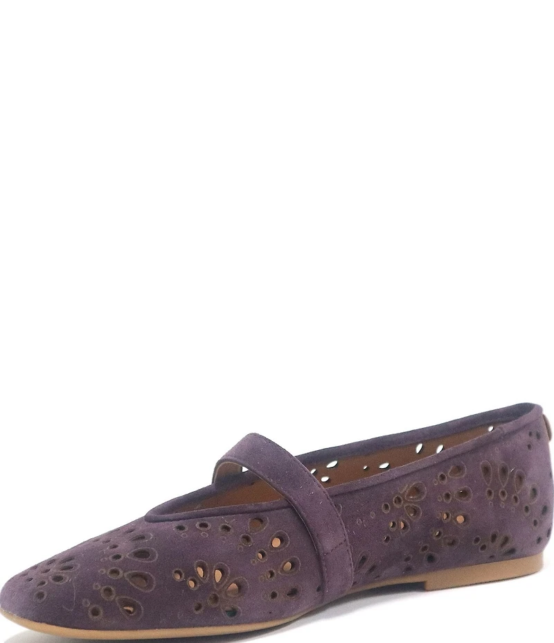 Gentle Souls Wini Laser Cut Out Suede Mary Jane Flats