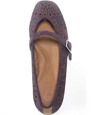 Gentle Souls Wini Laser Cut Out Suede Mary Jane Flats