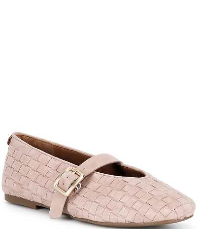 Gentle Souls Winifred Woven Suede Mary Jane Ballet Flats