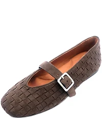Gentle Souls Winifred Woven Suede Mary Jane Ballet Flats