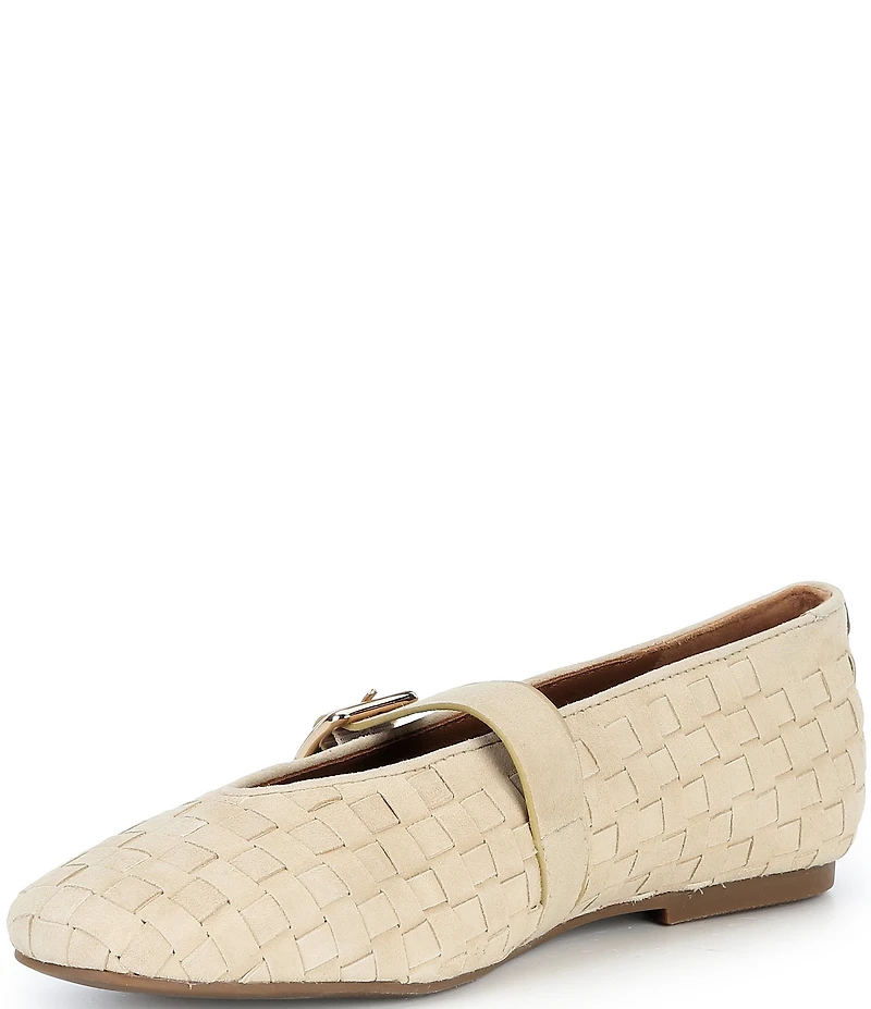 Gentle Souls Winifred Woven Suede Mary Jane Ballet Flats