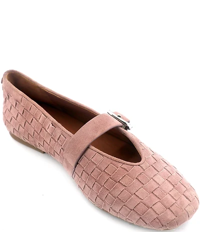 Gentle Souls Winifred Woven Suede Mary Jane Ballet Flats