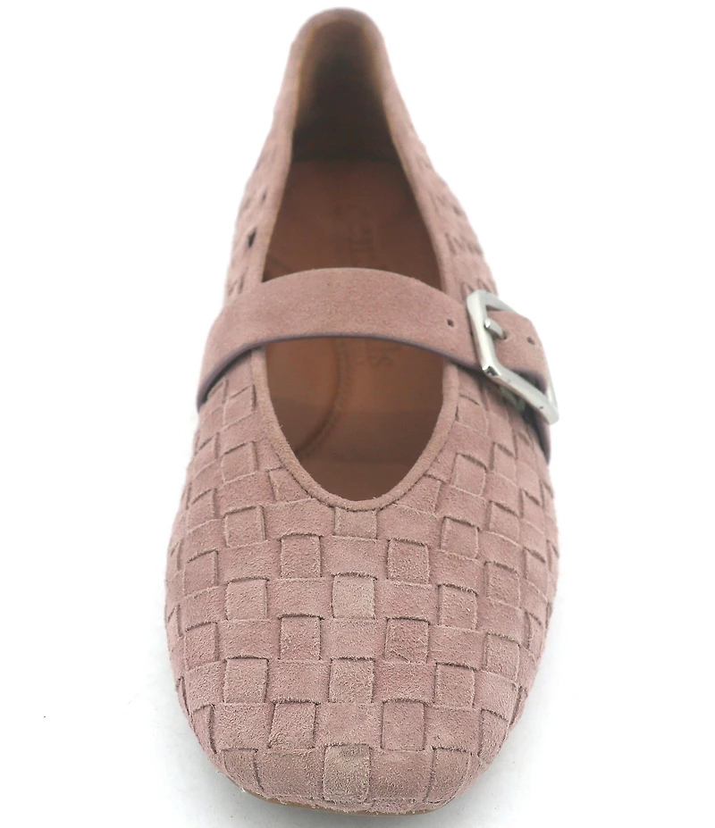 Gentle Souls Winifred Woven Suede Mary Jane Ballet Flats