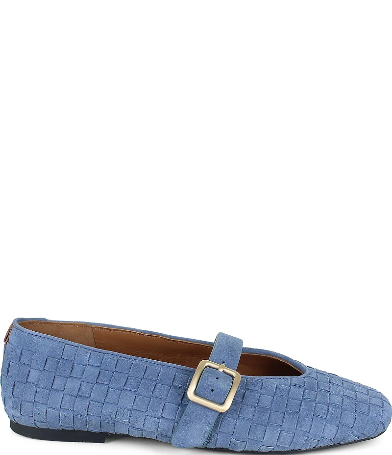 Gentle Souls Winifred Woven Suede Mary Jane Ballet Flats