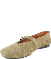 Gentle Souls Winifred Woven Suede Mary Jane Ballet Flats